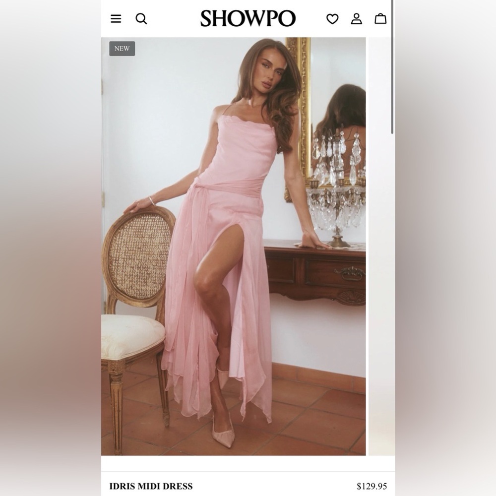 Showpo Pink Idris Midi Dress